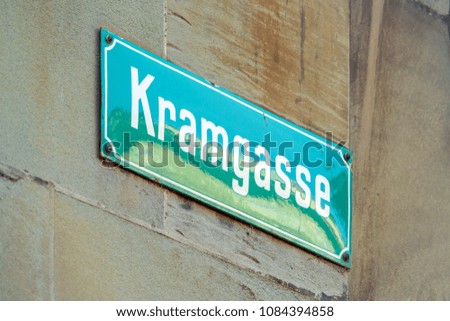 Typical street name signs in the old town, Bern, Switzerland