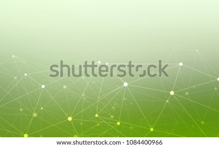Light Green vector background with bubbles, lines. Design with connection of dots and lines on colorful background. Completely new template for your brand book.