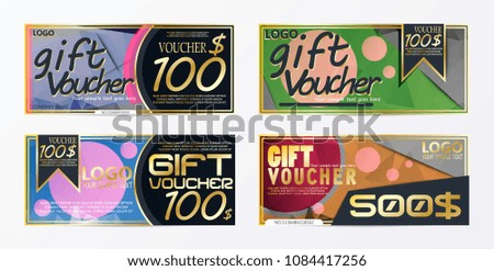 Gift voucher template card template with currency vector illustration abstract design illustration 