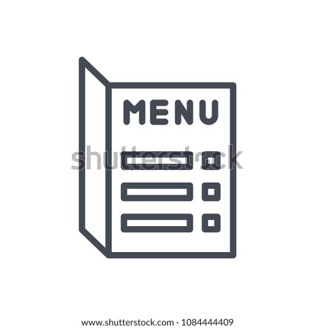 Menu line restaurant icon illustration raster