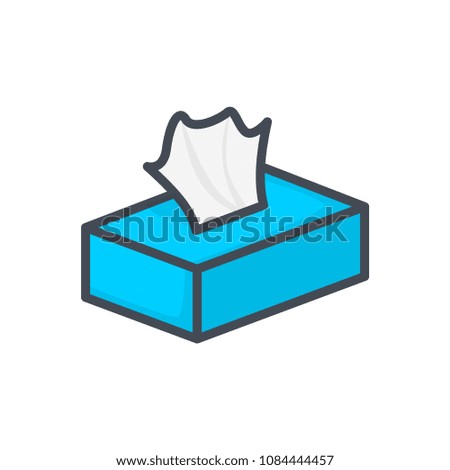 Napkin tissue box colored restaurant icon illustration raster