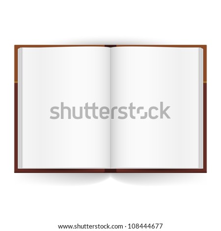 Cool Open book with white pages. Illustration on white