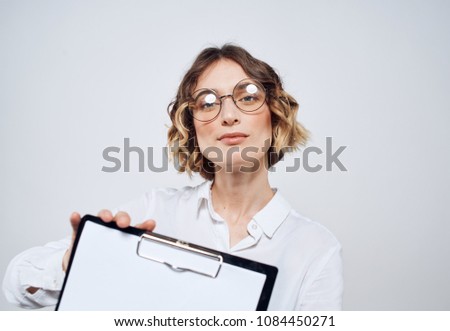  business woman with documents                              