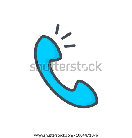 Phone colored business support service raster illustration icon