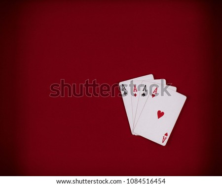 playing cards, casino, red background