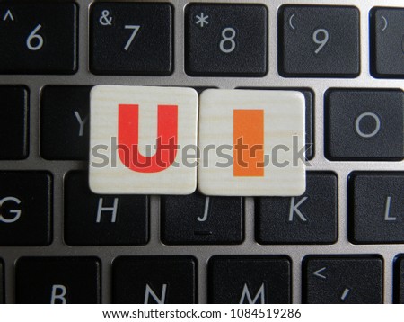 Word UI (User Interface) on keyboard background