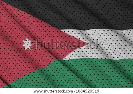 Jordan flag printed on a polyester nylon sportswear mesh fabric with some folds