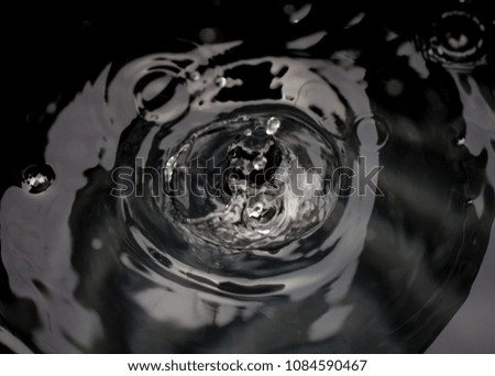 Surface of water and Splash water on black background.