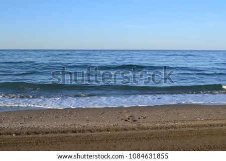 View of the beach in the morning of a summer day