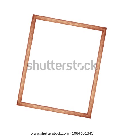  Wooden frame isolated on white background.