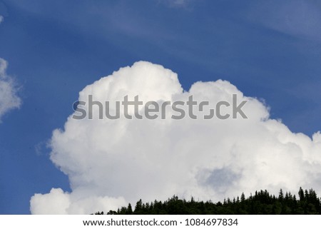 White clouds in blue sky