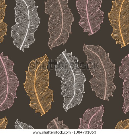 Indian seamless pattern with feathers.