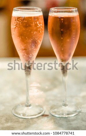 Refreshing Spanish cava (sparkling wine) served in glasses