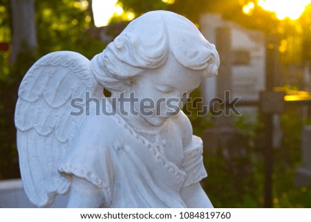 old grave angel gravestone statue sculpture