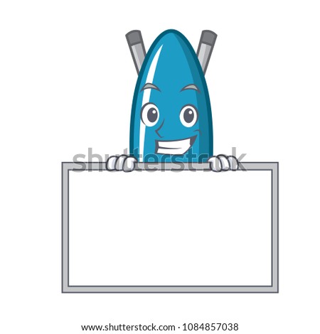 Grinning with board iron board character cartoon