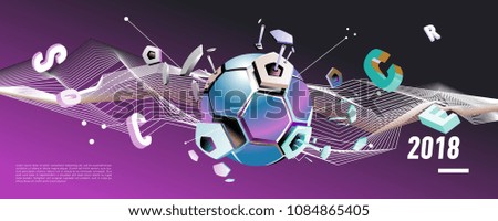 Soccer and footbal digital web banner and poster. Design template and background for news and sports.