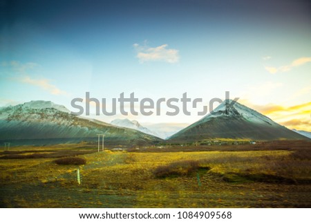Side view of Route 1, or Ring Road (Hringvegur), Iceland