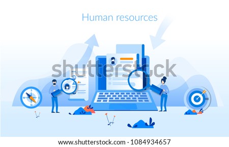 Human resources Concept for web page, banner, presentation, social media, documents, cards, posters. Vector illustration Royalty-Free Stock Photo #1084934657