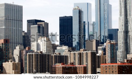 Skyline view of New York City downtown