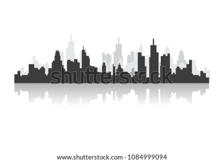 Vector illustration of a city skyline on a white background