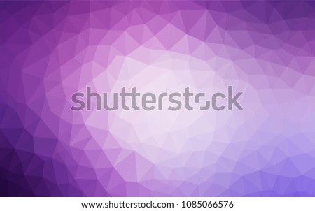 Light Purple vector abstract mosaic background. Shining colorful illustration with triangles. Brand new style for your business design.