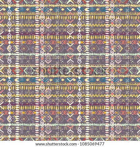 Ethnic boho seamless pattern. Tribal art print. Abstract background texture. Fabric design