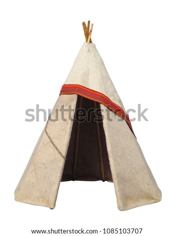 Kazakh Tent isolated on white. Clipping path included