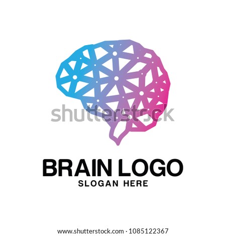 Digital Brain Logo Template. Vector Illustration