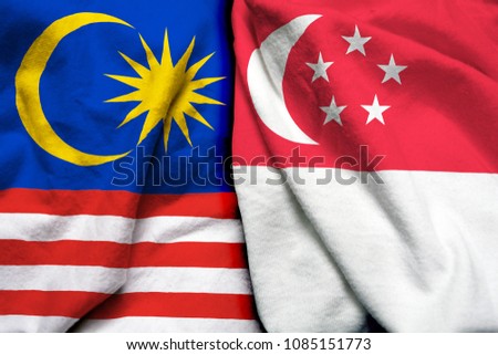 Malaysia and Singapore flag together