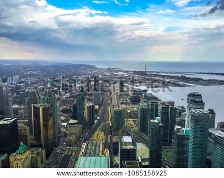 Aerial Toronto Cityscape view