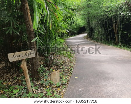 keep left sign-Road to success-sustainable bamboo pathway