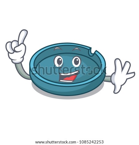 Finger ashtray mascot cartoon style