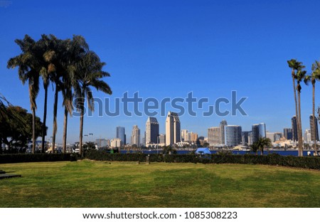 San Diego, California skyline from Coronado Island.