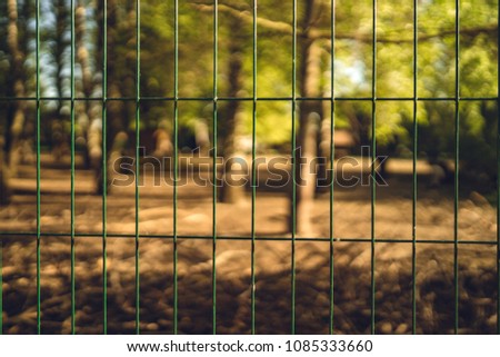 Close up of cage in a wild life park