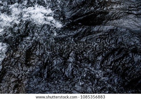 Abstract dark blue Waterfall wave water background texture