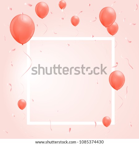 Celebration backgeound.
Pink balloons floating in the air background for party and festival. Copy space for text.