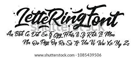 Lettering font isolated on white background. Texture alphabet. Vector logo letters.  Royalty-Free Stock Photo #1085439506