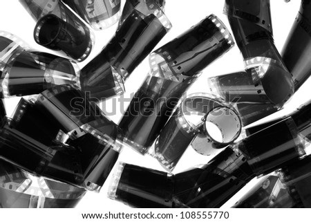 Photographic films , insulated on white background