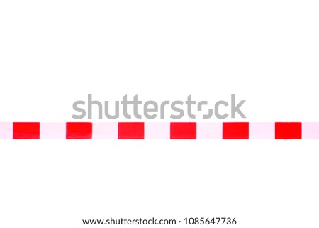 Isolated Warning tape Red and White fencing protects for No entry white background with clipping path