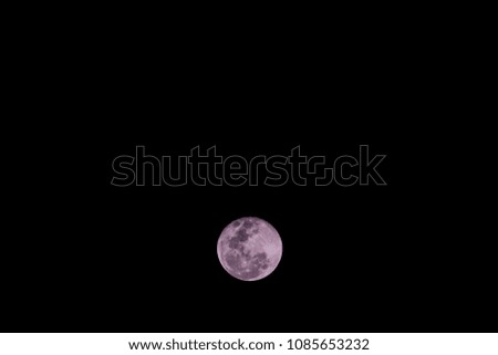 Super moon with dark background, Thailand.
