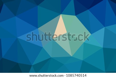 Light BLUE vector gradient triangles template. Creative illustration in halftone style with triangles. Template for cell phone's backgrounds.