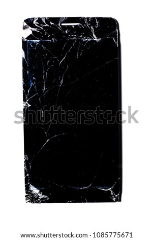 The Smartphone screen broken and need to repair smartphone(isolated on white background)
