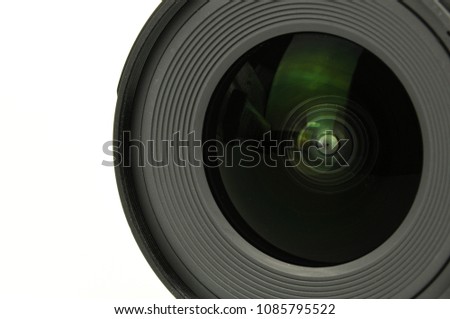 lens camera on white background