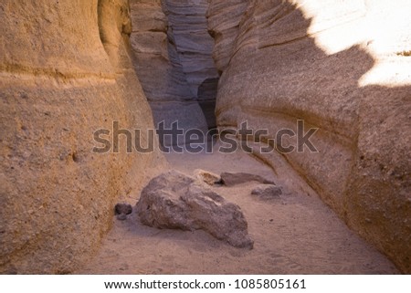 Slot Canyon in Kasha-Katuwe Tent Rocks National Monument Near Santa Fe, New Mexico, USA