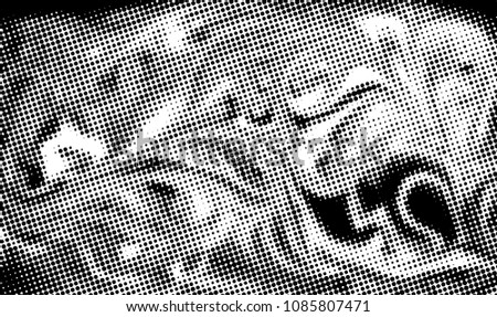 Black and white grunge texture. Abstract halftone background. Vector pattern.