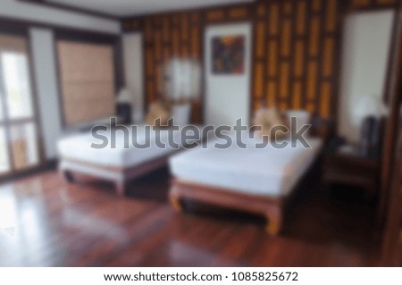 blur bedroom interior for background.