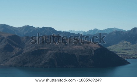 Wild Nature Mountain Field Scape and Animal Life Travel Photograph in New Zealand Autumn