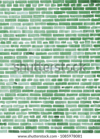 green brick wall - irregular pattern