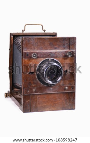 old studio camera, on a white background