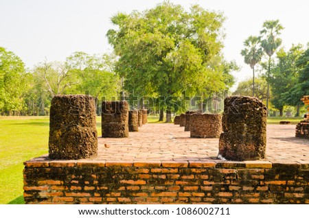 Wat Sorasak temple in Sukhothai Historical Park, Sukhothai province, Thailand. UNESCO world heritage.